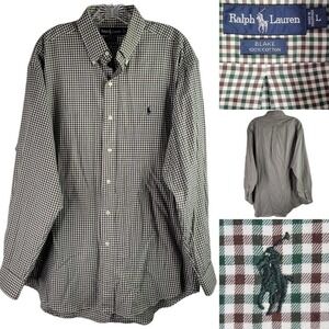 Polo Ralph Lauren Oxford Mens Blake Large Green Plaid LS Button Down Shirt